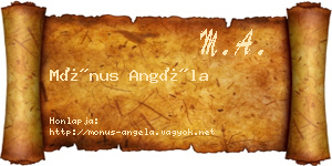 Mónus Angéla névjegykártya